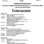 Festprogramm Jubiläumsschützenfest 2024